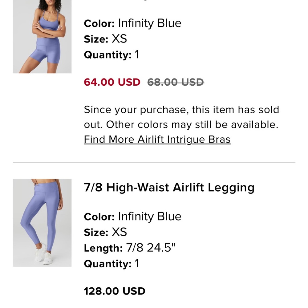 ALO Yoga Infinity Blue Set